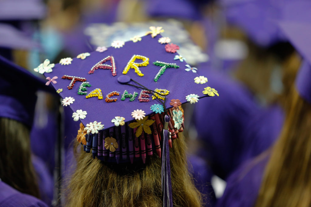 Graduation hat with Art Teacher written