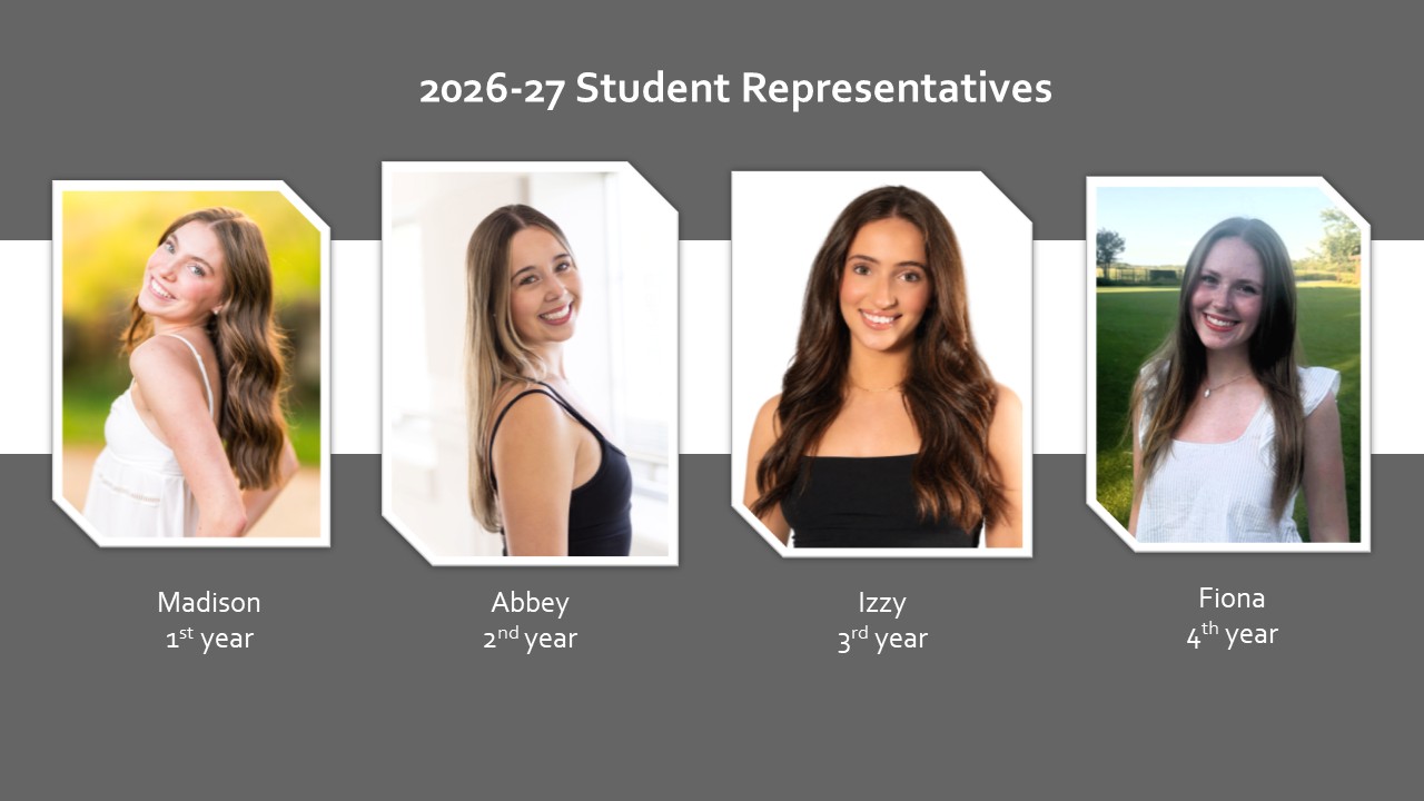 Left to right: Madison,1st year; Abbey, 2nd year; Izzy, 3rd year; Fiona, 4th year