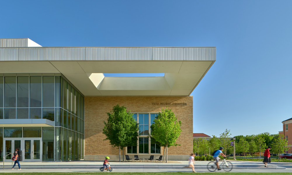 Front exterior of TCU Music Center