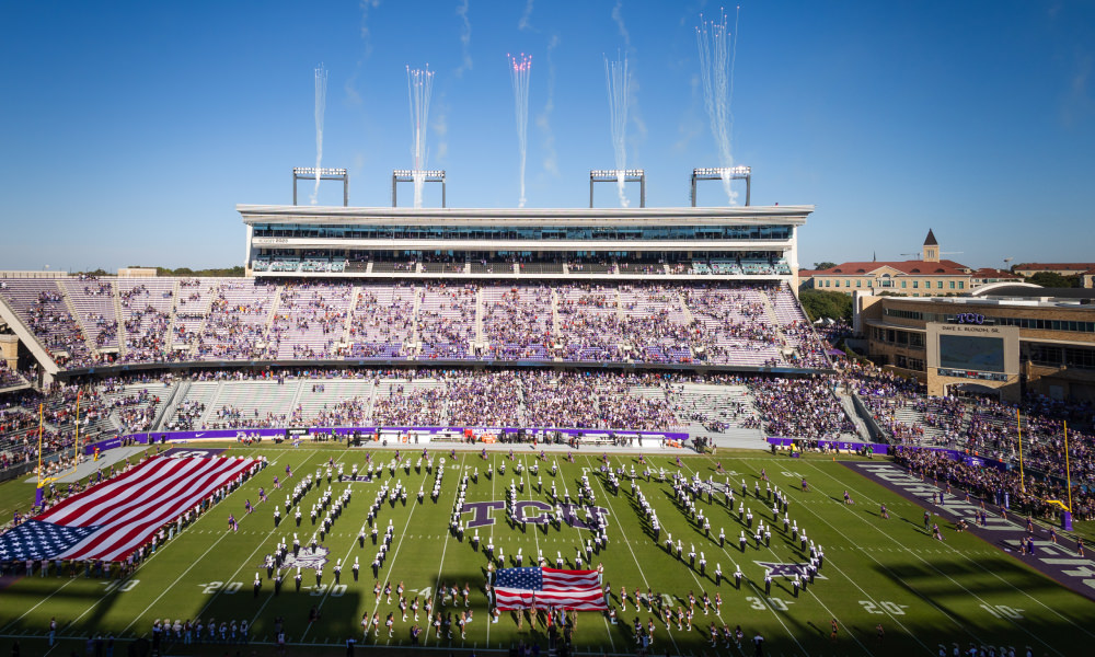 Marching band on the football field