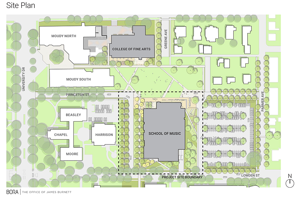 College of Fine Arts | Site Plan for New SOM and IDFM Buildings