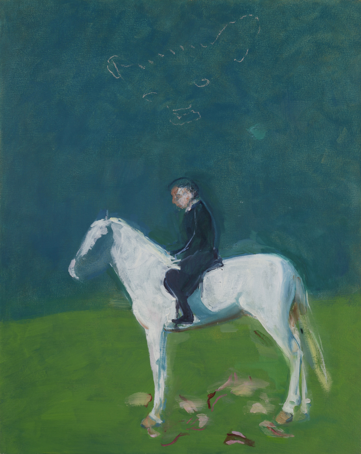 Susan Harrington, Rider on White Horse, 2018, Oil and encaustic on canvas