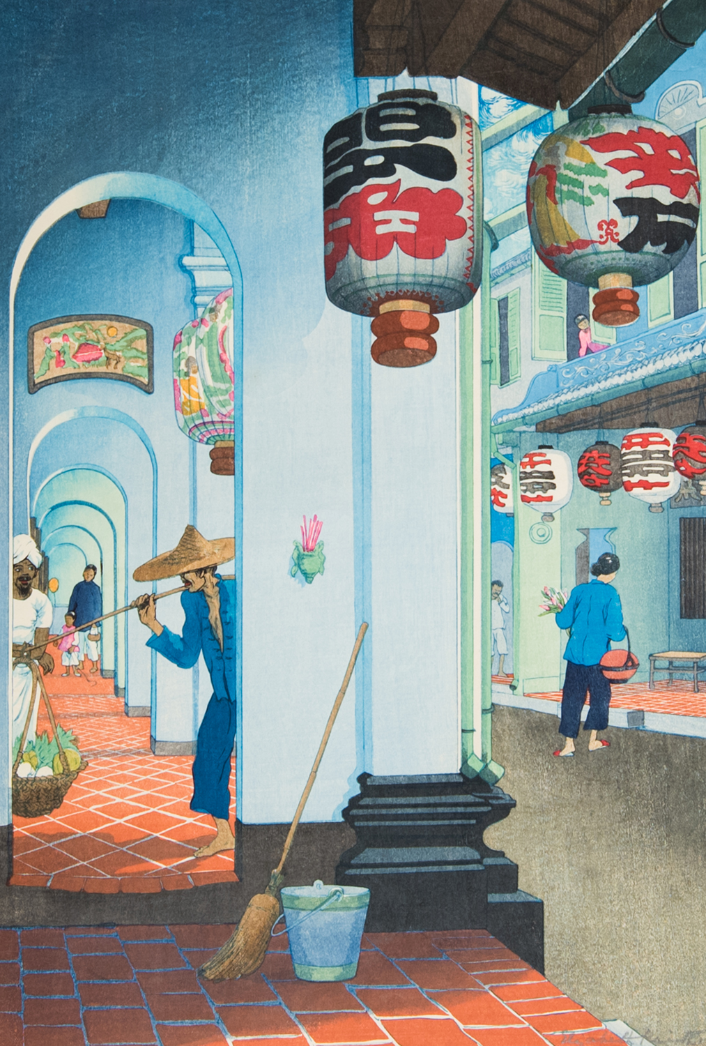 Elizabeth Keith, New Years Lanterns, 1925, Woodcut