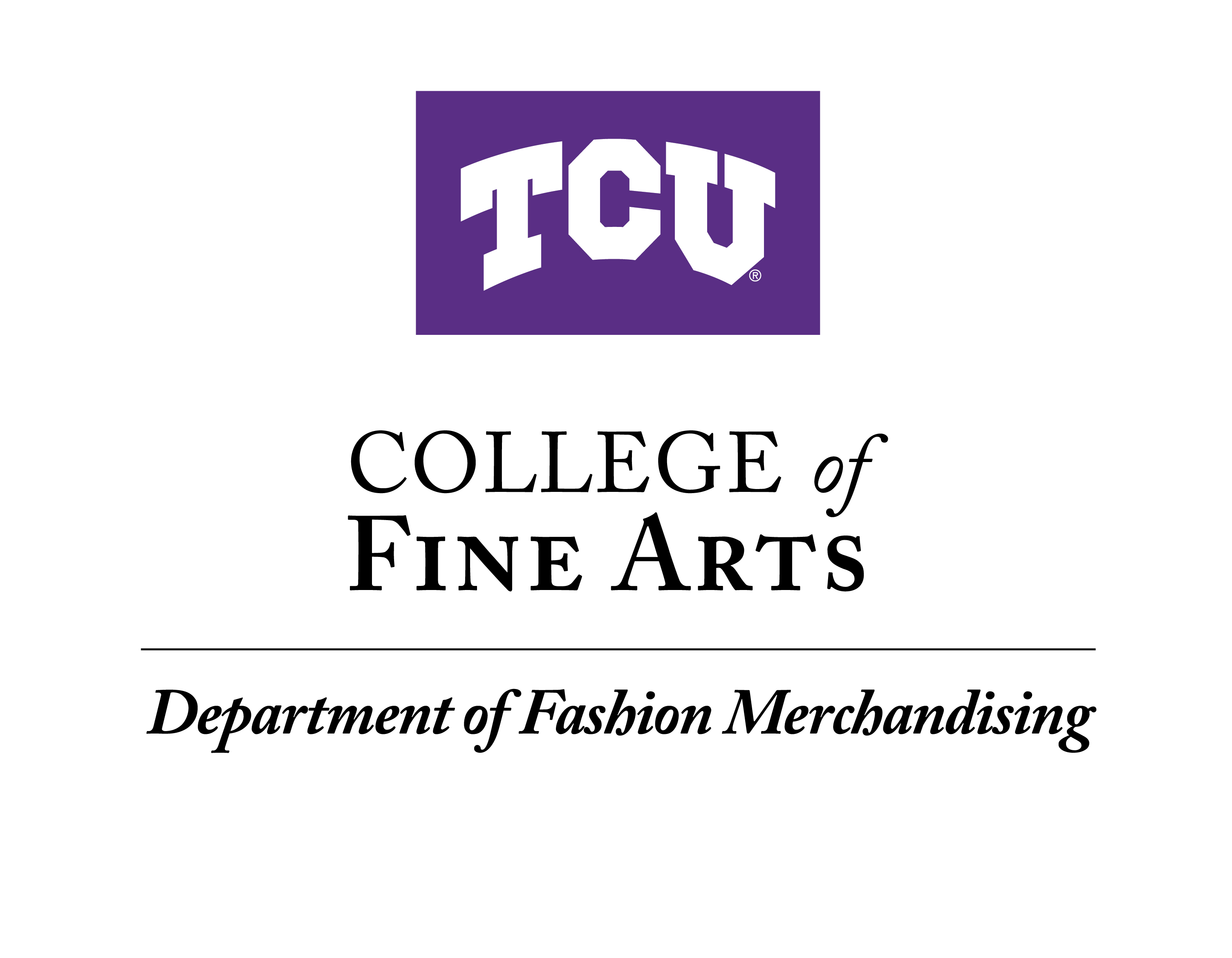 TCU College of Fine Arts Department of Fashion Merchandising word mark