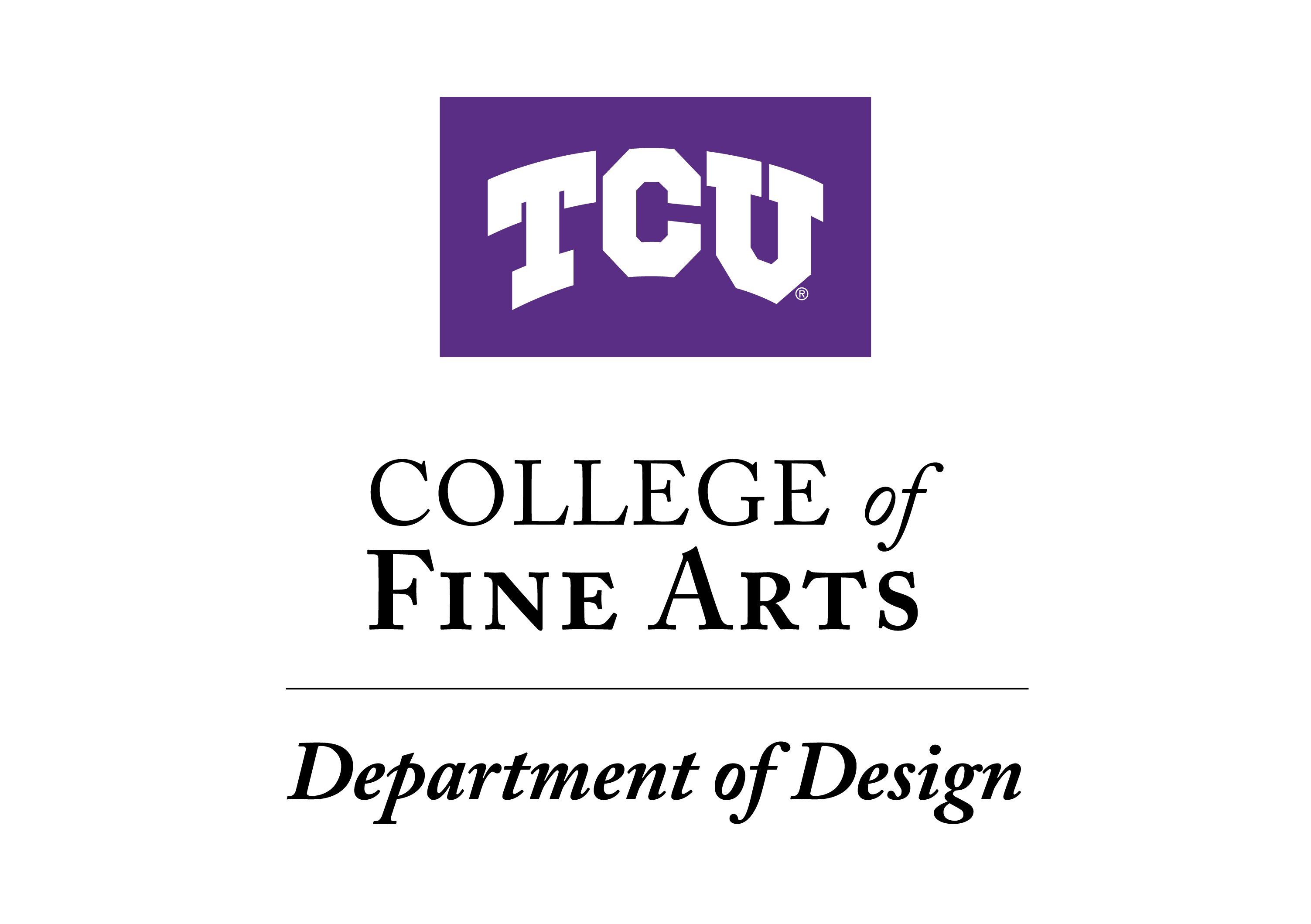 TCU College of Fine Arts Department of Design word mark