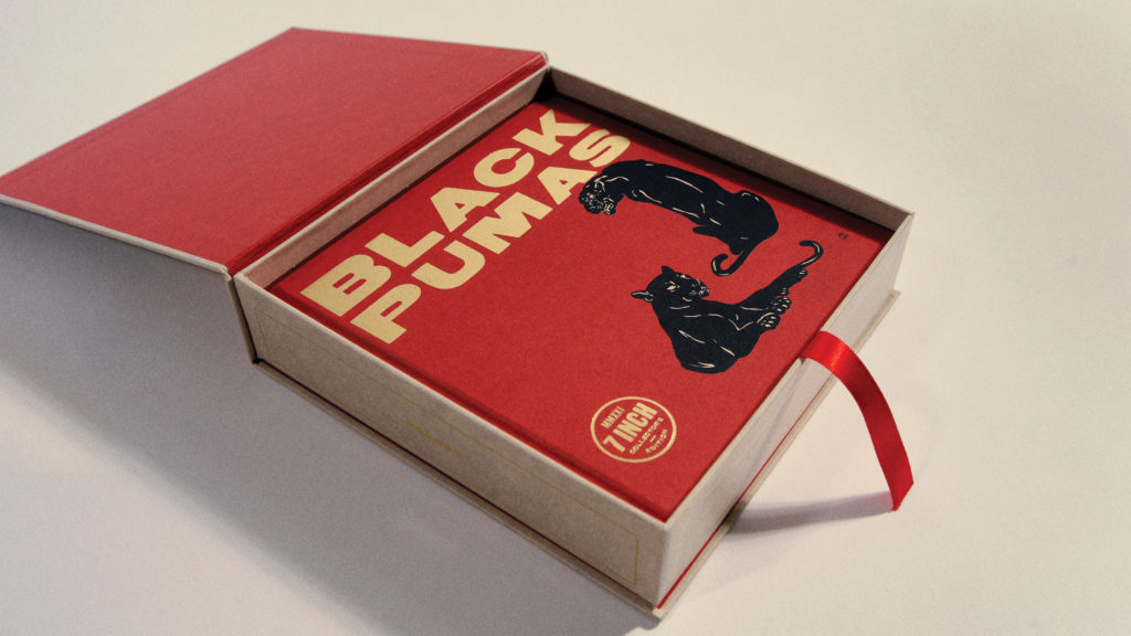 Box exterior of the Black Pumas: Collector’s Edition. Photo by Knox Photographics 