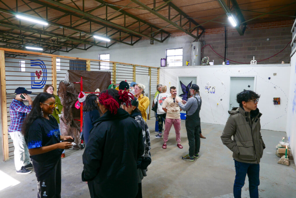 Image of opening reception for Frontside/Backside exhibition at 4DWN. Courtesy of John Paul Thompson