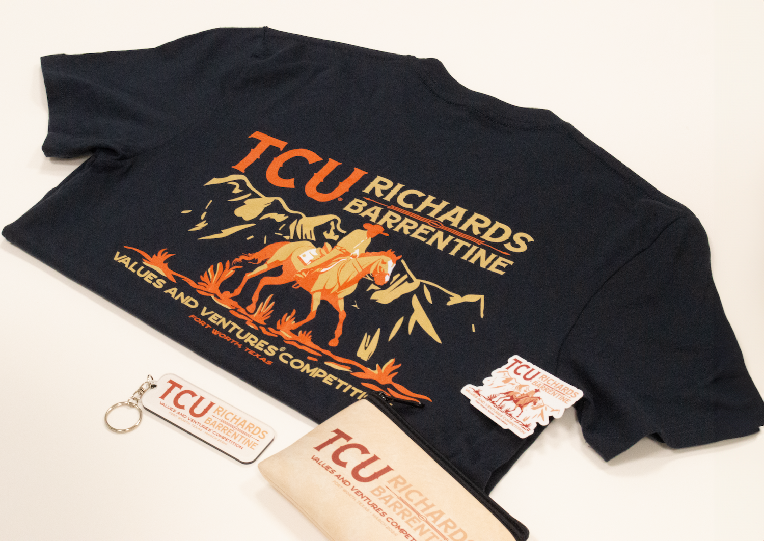 Image of brand collateral for develop branding for the TCU Richard Barrentine Values and Ventures competition.