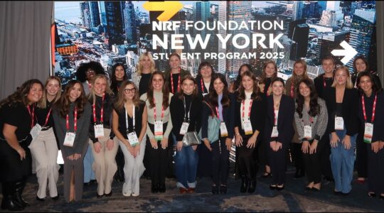 Group photo of fashion merchandising students attending the NRF student program in New York City.