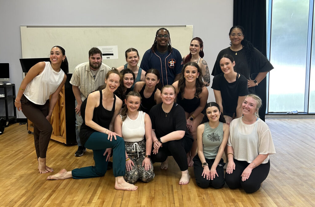 Group photo of dance participants and Annika Sheaff at the American College Dance Association.